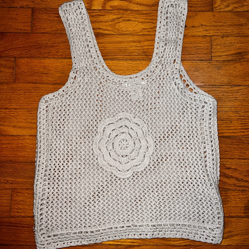 Crocheted cropped tank top
